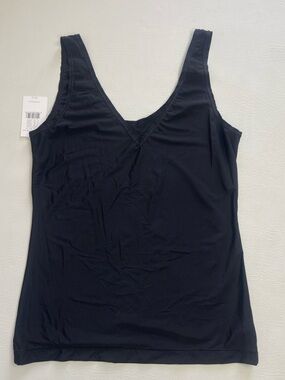 Le Mystere Infinite Comfort Camisole L/XL Black Reversible Scoop V-Neck Tank NWT